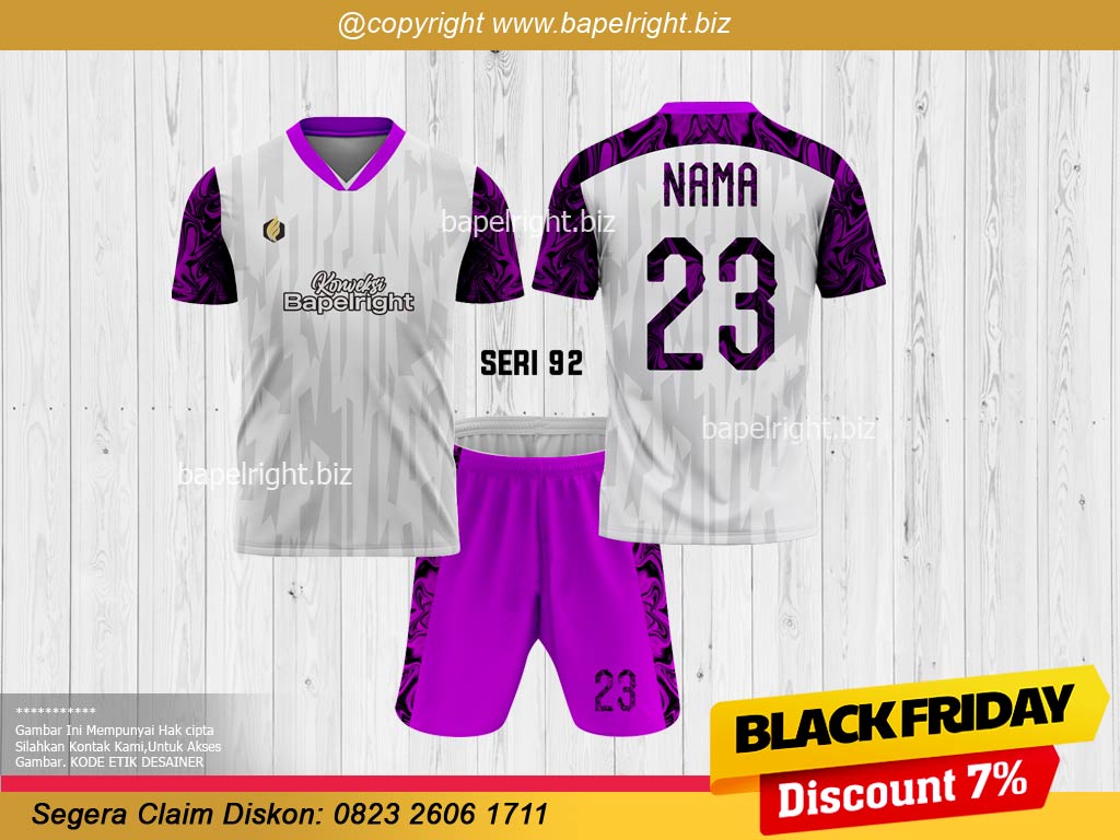 Desain Jersey Abu Ungu Seri 92