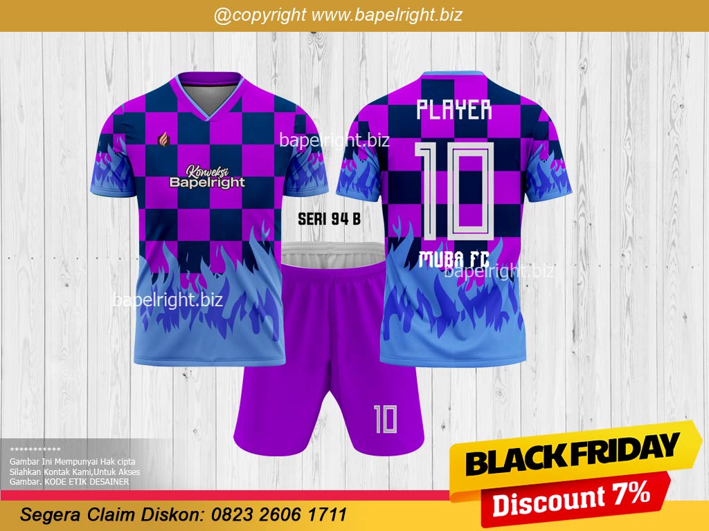 Desain Jersey Ungu Biru Seri 94b