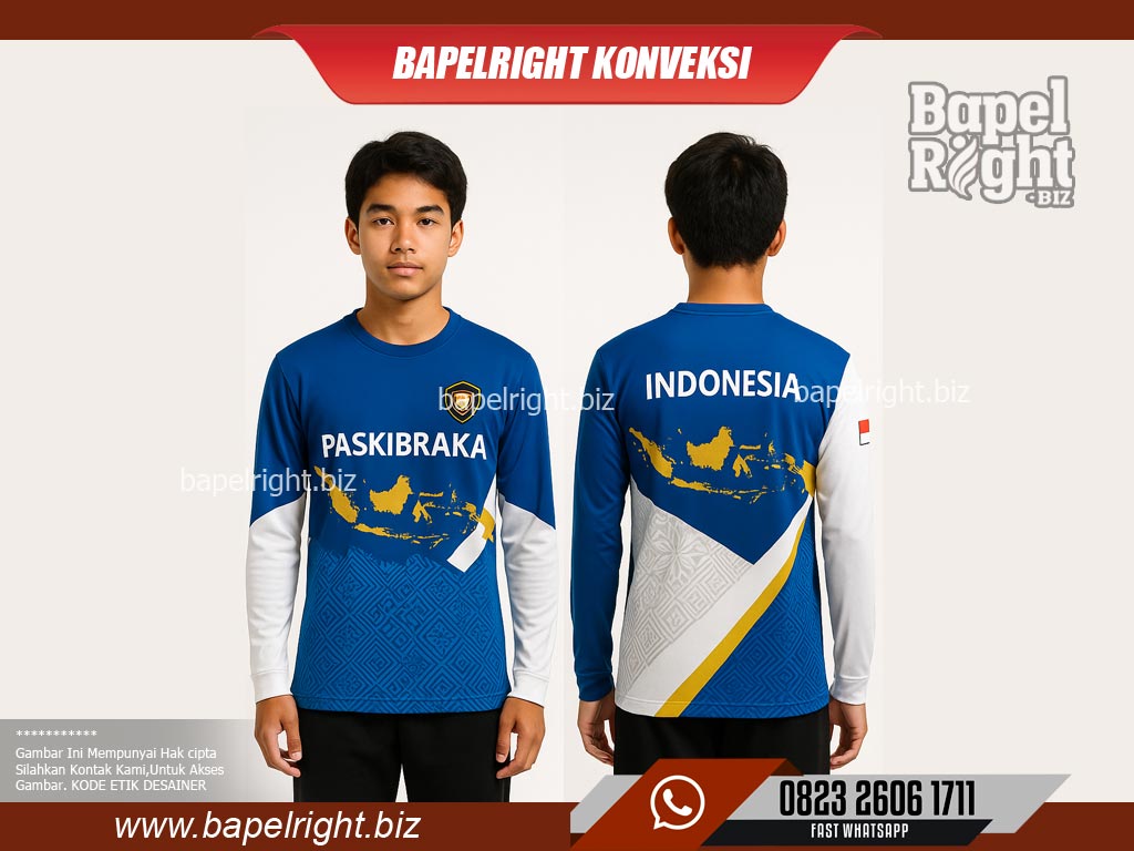 Baju Paskibra Lengan Panjang Warna Biru