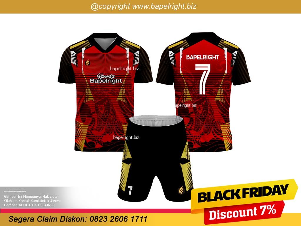 Jersey Futsal Merah Hitam