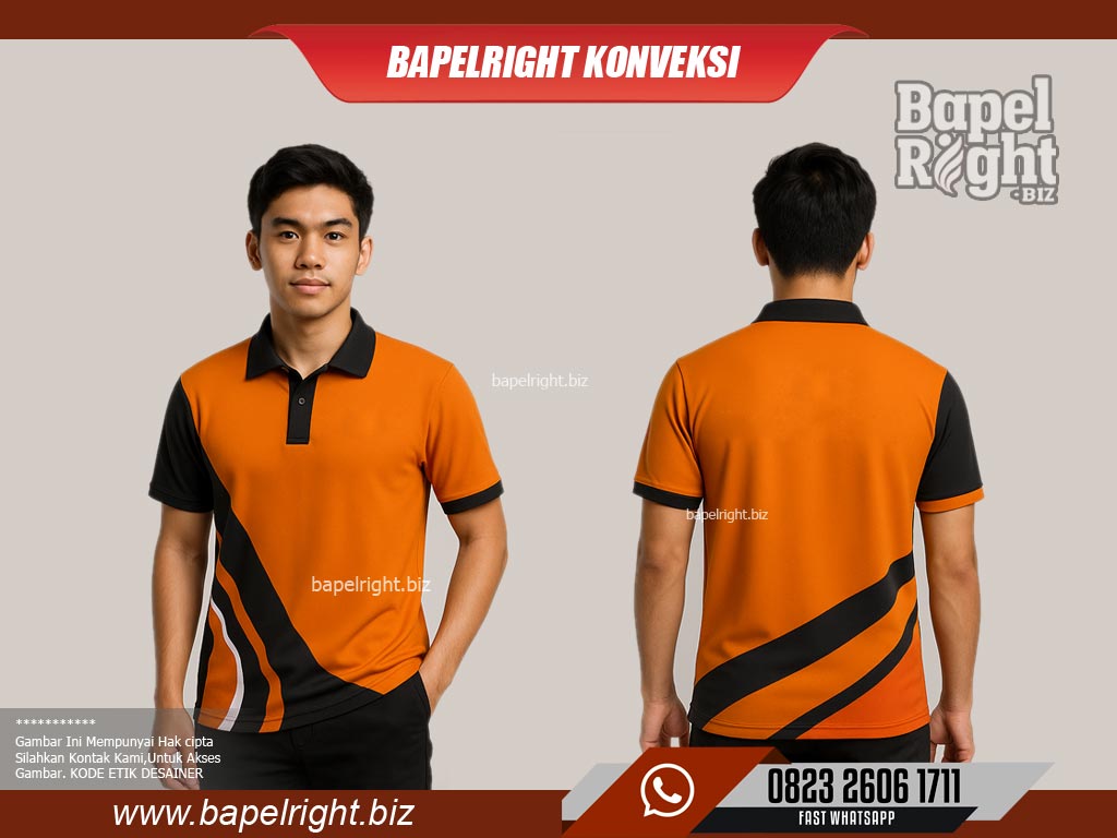 Contoh Baju Berkerah Warna Orange